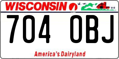 WI license plate 704OBJ