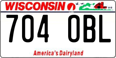 WI license plate 704OBL