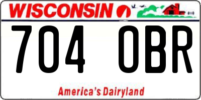 WI license plate 704OBR