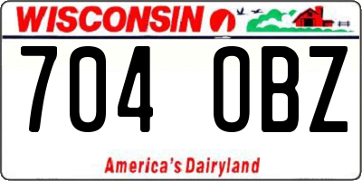 WI license plate 704OBZ