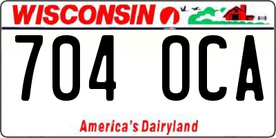 WI license plate 704OCA