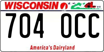 WI license plate 704OCC
