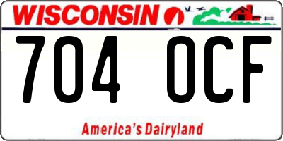 WI license plate 704OCF