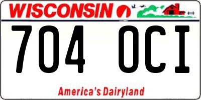 WI license plate 704OCI