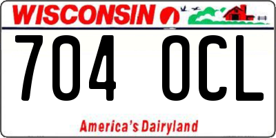 WI license plate 704OCL