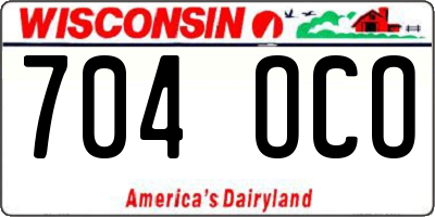 WI license plate 704OCO