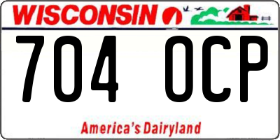 WI license plate 704OCP