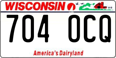WI license plate 704OCQ
