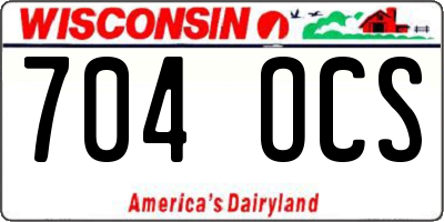 WI license plate 704OCS