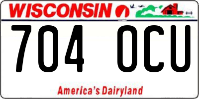 WI license plate 704OCU