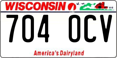WI license plate 704OCV