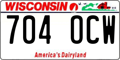 WI license plate 704OCW