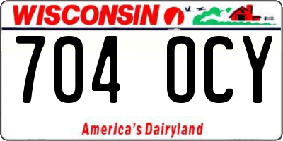 WI license plate 704OCY
