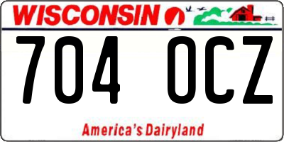 WI license plate 704OCZ