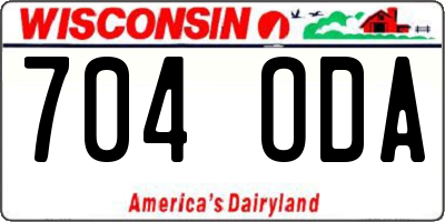 WI license plate 704ODA
