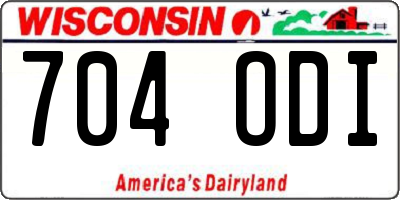 WI license plate 704ODI