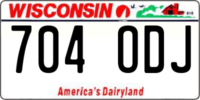 WI license plate 704ODJ