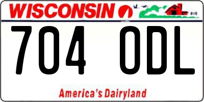 WI license plate 704ODL