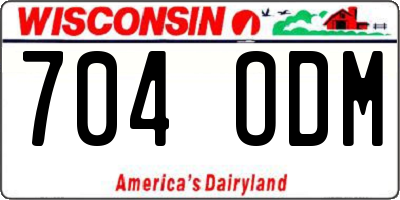 WI license plate 704ODM