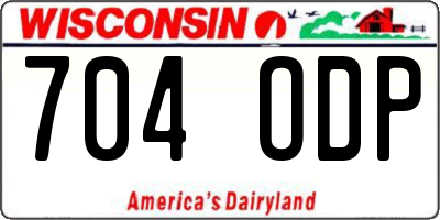 WI license plate 704ODP