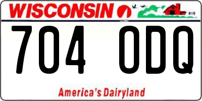 WI license plate 704ODQ