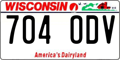 WI license plate 704ODV
