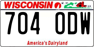 WI license plate 704ODW