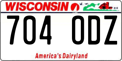 WI license plate 704ODZ