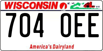 WI license plate 704OEE