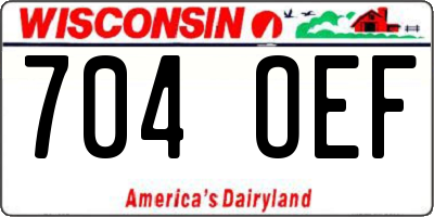 WI license plate 704OEF