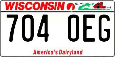 WI license plate 704OEG