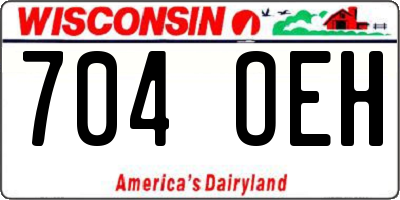 WI license plate 704OEH
