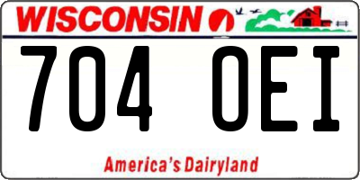 WI license plate 704OEI