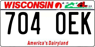 WI license plate 704OEK