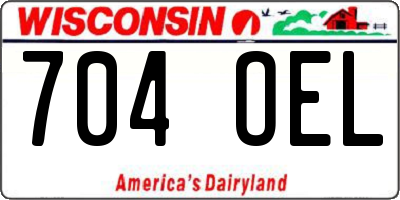 WI license plate 704OEL