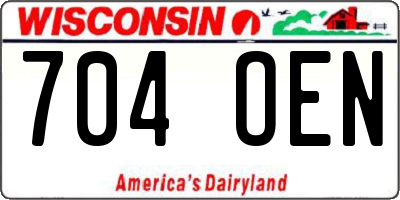 WI license plate 704OEN
