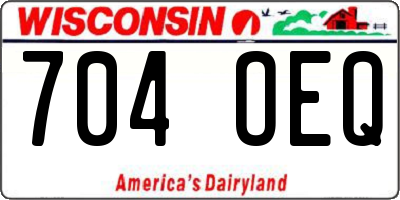 WI license plate 704OEQ