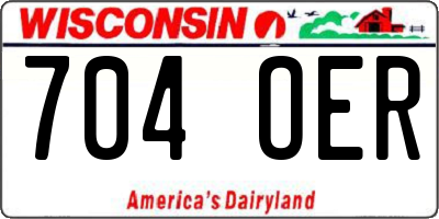 WI license plate 704OER