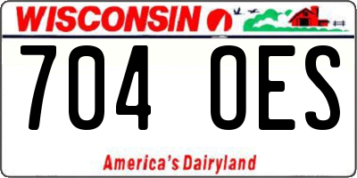 WI license plate 704OES