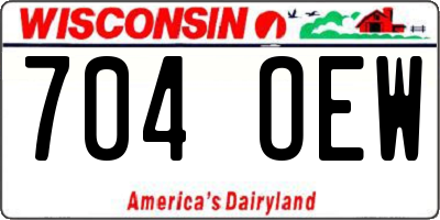 WI license plate 704OEW