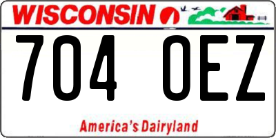 WI license plate 704OEZ