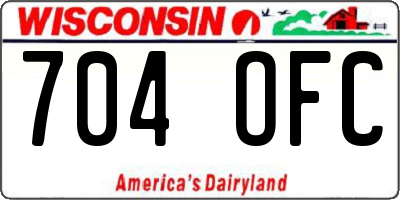 WI license plate 704OFC