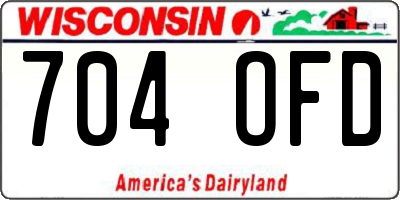 WI license plate 704OFD