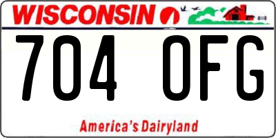WI license plate 704OFG