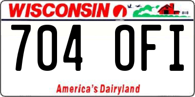 WI license plate 704OFI