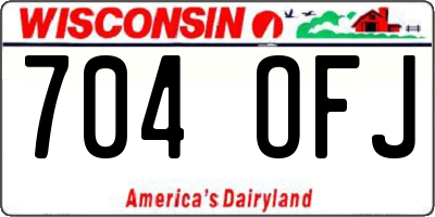 WI license plate 704OFJ