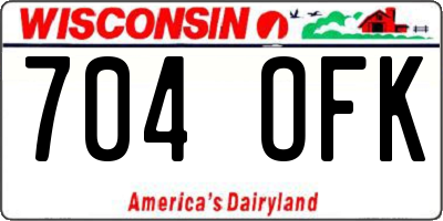 WI license plate 704OFK