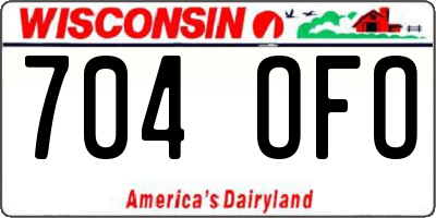 WI license plate 704OFO