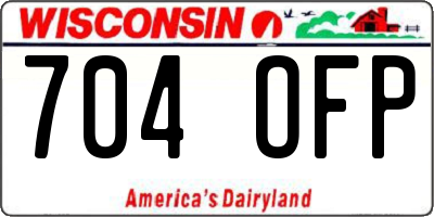 WI license plate 704OFP