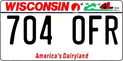 WI license plate 704OFR